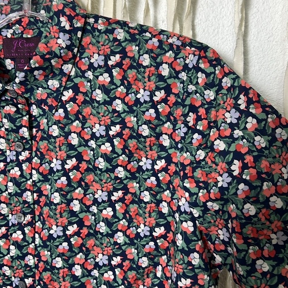 J. Crew Liberty Fabric Long Sleeve Button Down Floral Top Size 6 - Picture 6 of 12